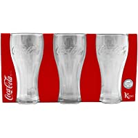 Kemes Juego de 6 vasos de Coca Cola de 300 ml- vasos de cristal de 0-3 litros